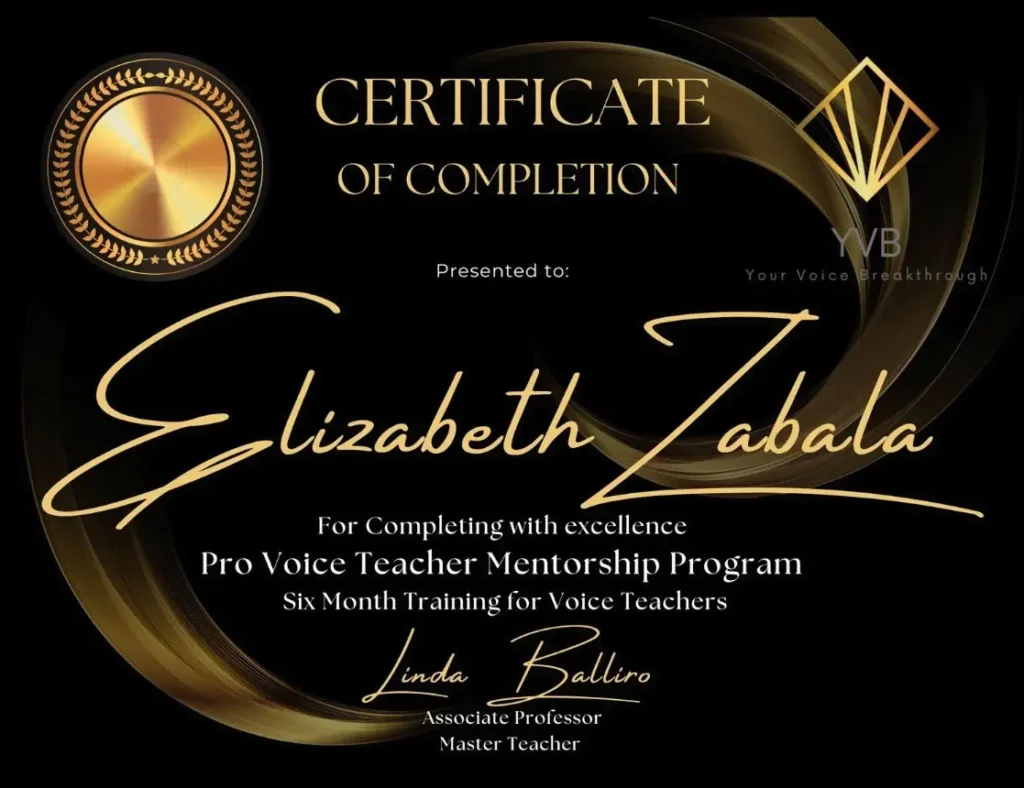 Certificate of Completion Liz Zabala
